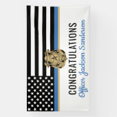 シンブルーラインおめでとう警察退職 横断幕 (縦)