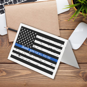 シンブルーラインアメリカン旗警察ありがとう 名刺