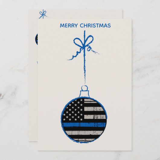 シンブルーラインクリスマス – 警察家族 シーズンカード (正面/裏面)