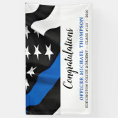 シンブルーラインフラッグ卒業警察パーティー 横断幕 (縦)