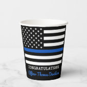 シンブルーラインフラッグ警察卒業パーティー 紙コップ (裏面)