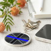 シンブルーラインユニオンジャックデザイン キーホルダー (側面)