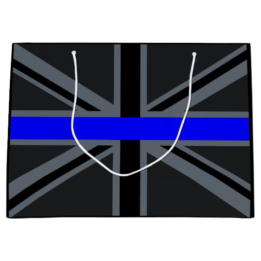 シンブルーラインユニオンジャックデザイン ラージペーパーバッグ (正面)