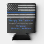 シンブルーラインヴィンテージ警察の退職 缶クーラー (正面)