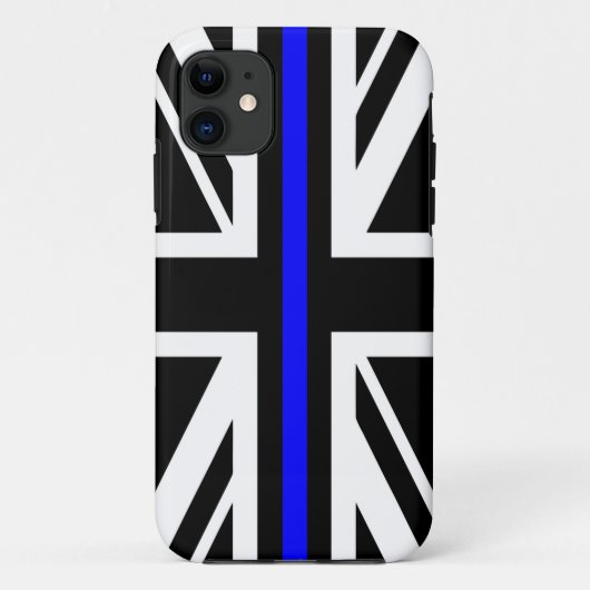 シンブルーライン国旗の国統一された警察の警官のシンブ Case-Mate iPhoneケース (裏面)
