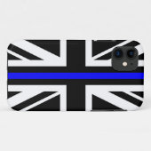 シンブルーライン国旗の国統一された警察の警官のシンブ Case-Mate iPhoneケース (裏面(横))
