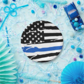 シンブルーライン旗法執行警察パーティー ペーパープレート (パーティー)