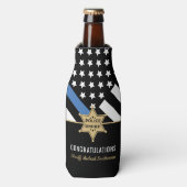 シンブルーライン旗警察の保安官の退職 ボトルクーラー (ボトル正面)