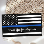 シンブルーライン旗警察官ありがとう 名刺<br><div class="desc">Thin Blue Line警察サンキューカード – 米国国旗の色、白の動揺してデザイン。この警感謝してい察は警察官や警察にピッタリだ。COPYRIGHT © 2020 Judy Burrows, Black Dog Art - All Rights Reserved.薄い青い線の旗警察官ありがとう名刺</div>