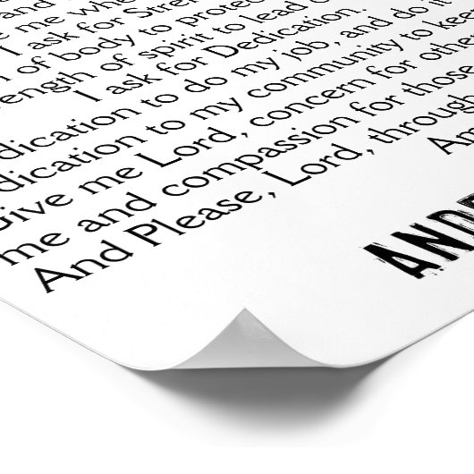 シンブルーライン旗警察官祈りの言葉 ポスター (角)