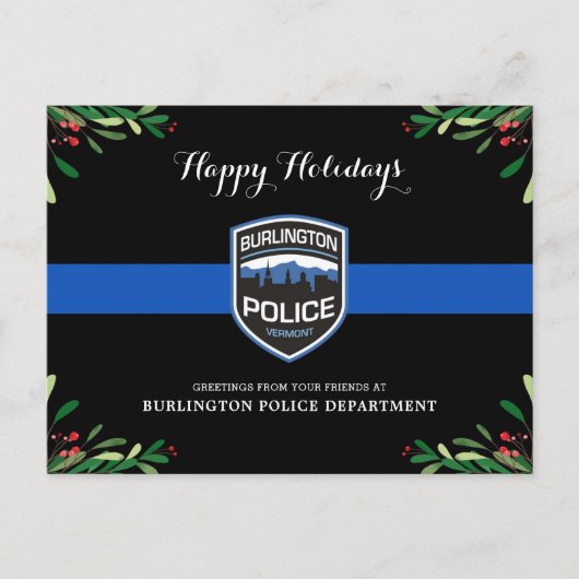 シンブルーライン警察のクリスマス シーズンポストカード (正面)