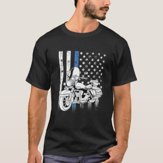 シンブルーライン警察オートバイクラシック Tシャツ