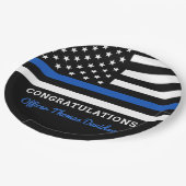 シンブルーライン警察パーティーおめでとう ペーパープレート (アングル)