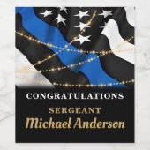 シンブルーライン警察パーティー金ゴールドおめでとう ワインラベル (シングルラベル)