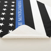 シンブルーライン警察旗モノグラム名 シェルパブランケット (3/4)