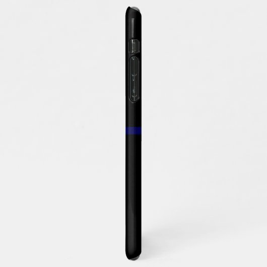 シンブルーライン警察祈りの言葉パーソナライズされた予算 iPhoneケース (左側)