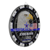 シンブルーライン&アメリカ国旗のダーツ、警察/アメリカ ダーツボード (正面左)