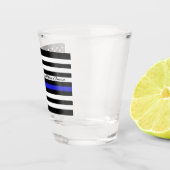 シンブルーライン&アメリカ国旗の警察/米国事務所 ショットグラス (右)