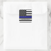 シンブルーライン&アメリカ国旗の警察/米国事務所 スクエアシール (バッグ)