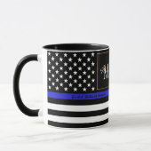 シンブルーライン&アメリカ国旗の警察/米国事務所 マグカップ (左)