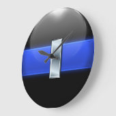 シンブルーライン – シルバー中尉バー ラージ壁時計 (傾斜)