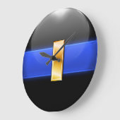 シンブルーライン – 金ゴールド中尉バー ラージ壁時計 (傾斜)