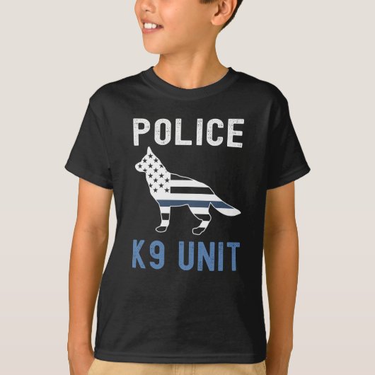 シンブルーラインK9ドイツ羊飼い警察K9ユニット Tシャツ (正面)