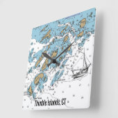 シンブル諸島CT航海のグラフ スクエア壁時計 (傾斜)