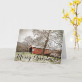 シンプソンクリークカバーブリッジメリークリスマスカード カード (黄色い花)