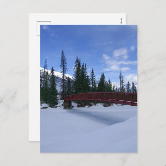 シンプソン川のトレールヘッドコオテネイ川での雪 シーズンポストカード (正面/裏面)