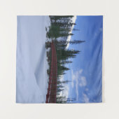 シンプソン川のトレールヘッドコオテネイ川での雪 タペストリー (正面(横))