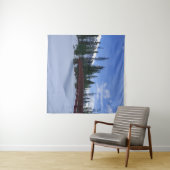 シンプソン川のトレールヘッドコオテネイ川での雪 タペストリー (インサイチュ(横))