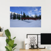 シンプソン川のトレールヘッドコオテネイ川での雪 ポスター (ホームオフィス)
