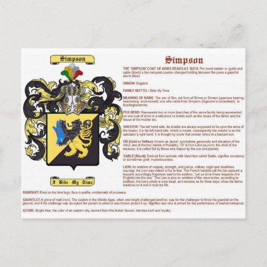 シンプソン ポストカード (正面)