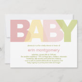 シンプモダンリーベビーシャワー招待状-ガール 招待状 (正面)