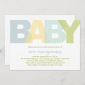 シンプモダンリーベビーシャワー招待状-ボーイ 招待状 (正面/裏面)