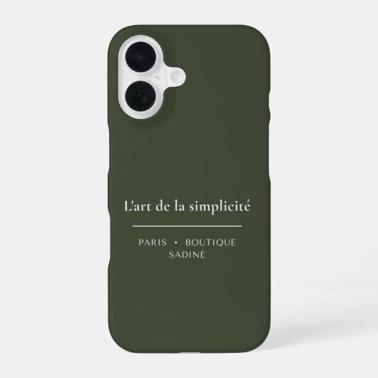 シンプリシティの芸術 オリーブグリーン iPhone カーケース 16ケース (裏面)