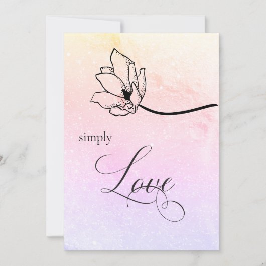 «シンプリーラブパステルフローラズル結婚ナ招待状 招待状 (正面)