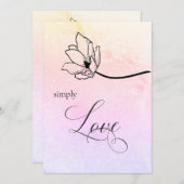 «シンプリーラブパステルフローラズル結婚ナ招待状 招待状 (正面/裏面)