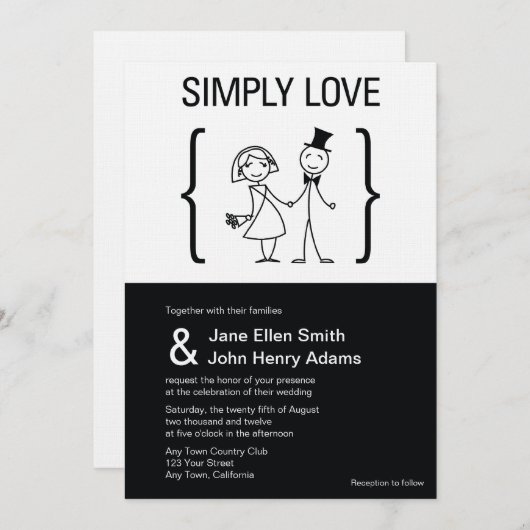 シンプリーラブ結婚式招待状 招待状 (正面/裏面)