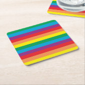 シンプリーレインボーパターン スクエアペーパーコースター (アングル)