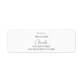 シンプリー ザ フューチャー ミスター＆ミセス ウェディング リターン アドレス ラベル (正面)