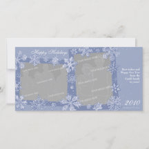 シンプリー・スノーフレークス パーソナライズ ダブル フォト カード 1