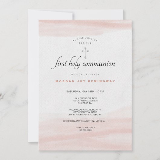 シンプリー ピンクの招待状 招待状 (正面)