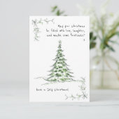 シンプルあいさつおもしろいクリスマスホリデーカスタムカード カード (スタンド正面)