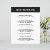 シンプルあらゆるビジネスのメニュー価格表テンプレート (スタンド正面)