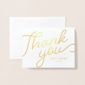 シンプルあり結婚がとう書の金ゴールド 箔カード (封筒付き正面)