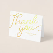 シンプルあり結婚がとう書の金ゴールド 箔カード (正面)