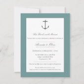シンプルいかり航海のリハーサルディナー |ティール（緑がかった色） 招待状 (正面)