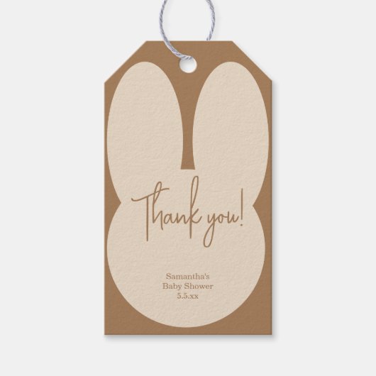 シンプルうさぎ赤ん感謝していだシャワー ギフトタグ (正面)
